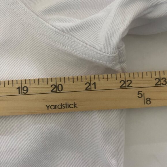 Venus White Denim Jacket Womens XL Snap Button Down Western Casual READ - Picture 9 of 13